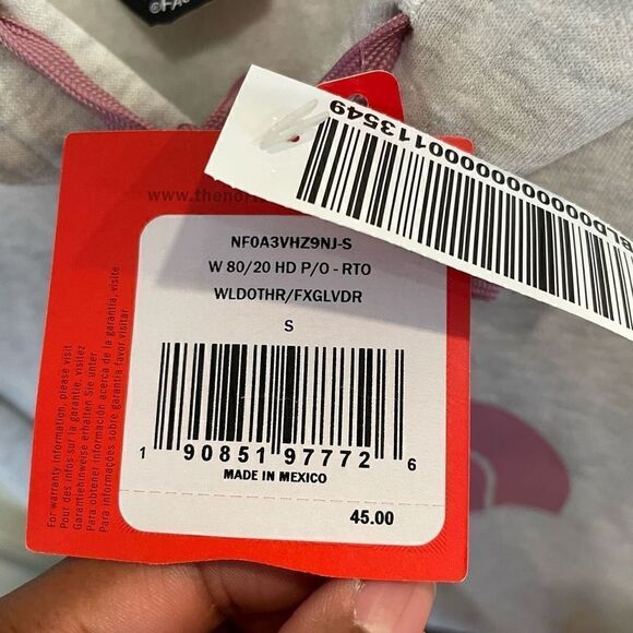 The North Face Hoodie Women's S Half Dome Logo Full Zip Standard Fit NWT FLAWED - Picture 7 of 8